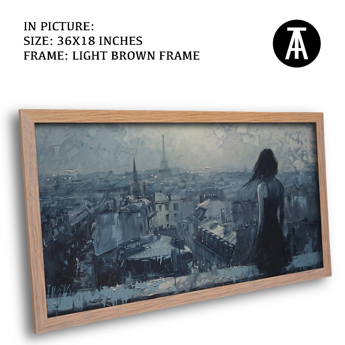 Artwork in Dark Brown Frame