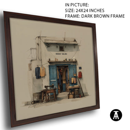 Artwork in Dark Brown Frame