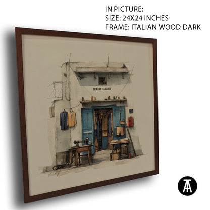 Artwork in Dark Wood Frame