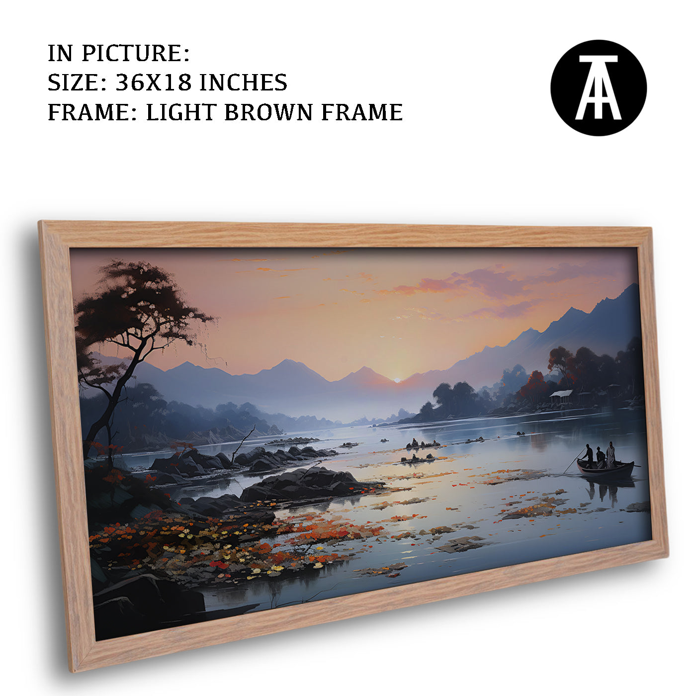 Artwork in Dark Brown Frame