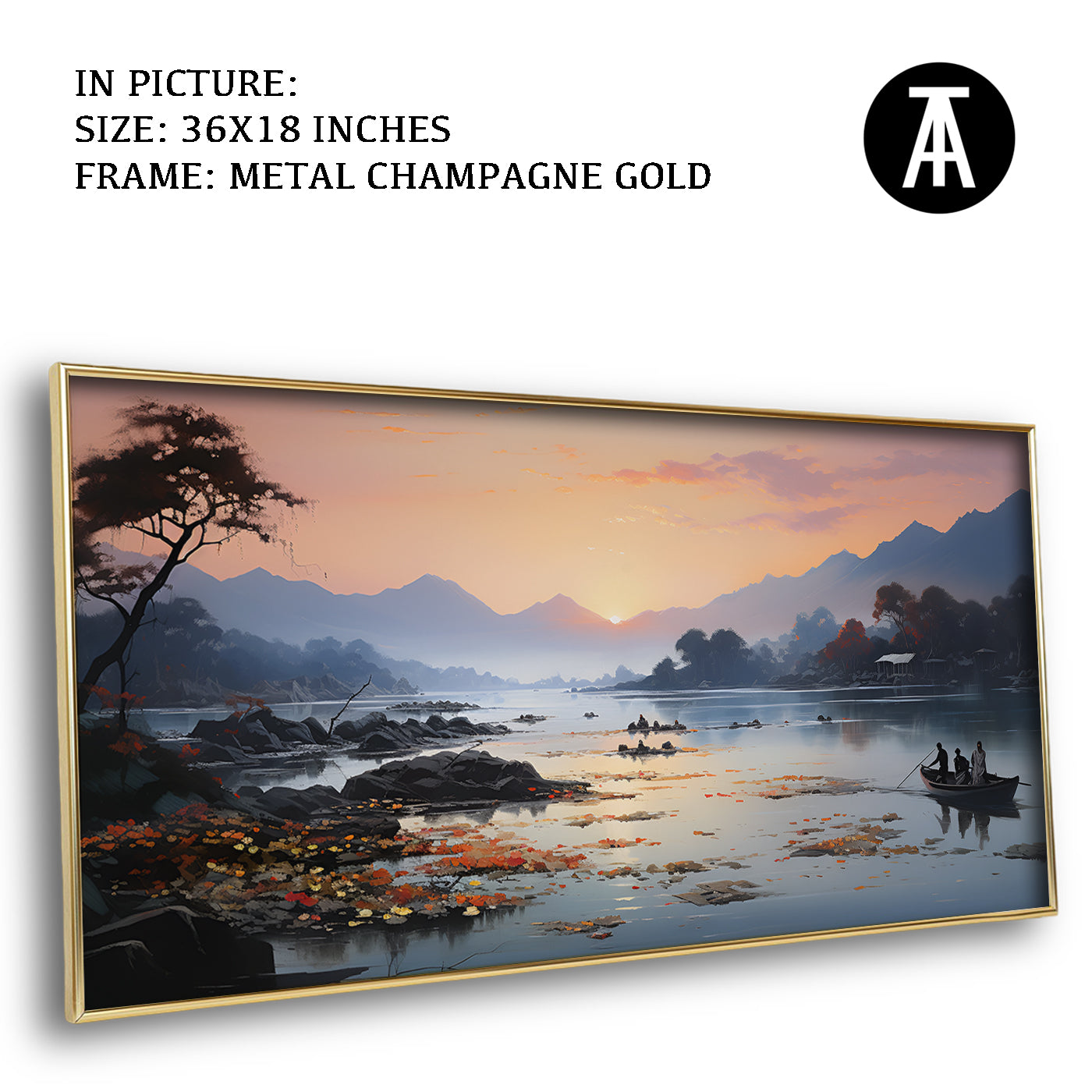 Artwork in Light Brown Frame