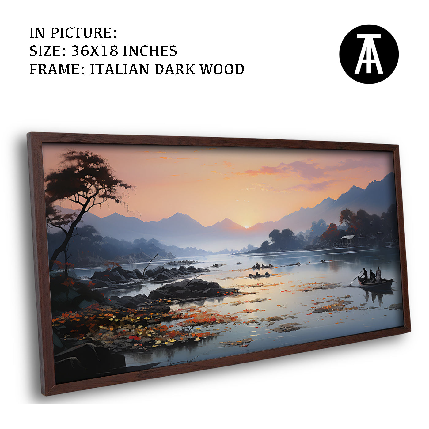 Artwork in Dark Wood Frame