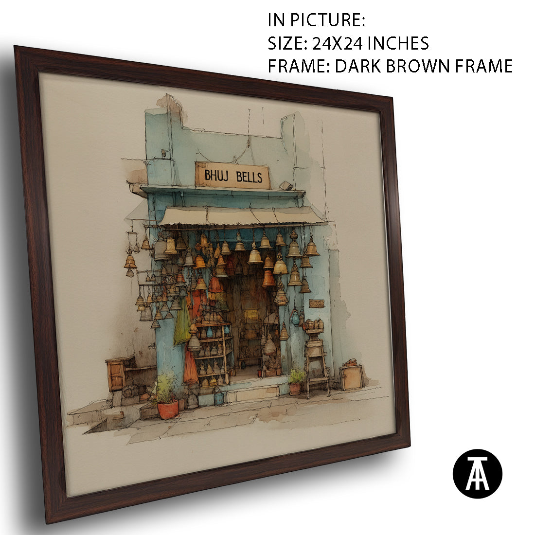 Artwork in Dark Brown Frame