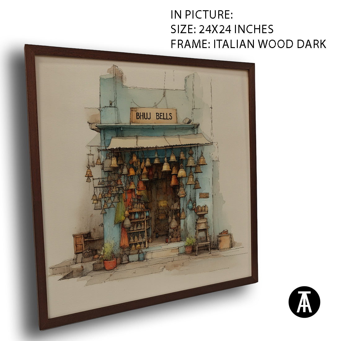 Artwork in Dark Wood Frame