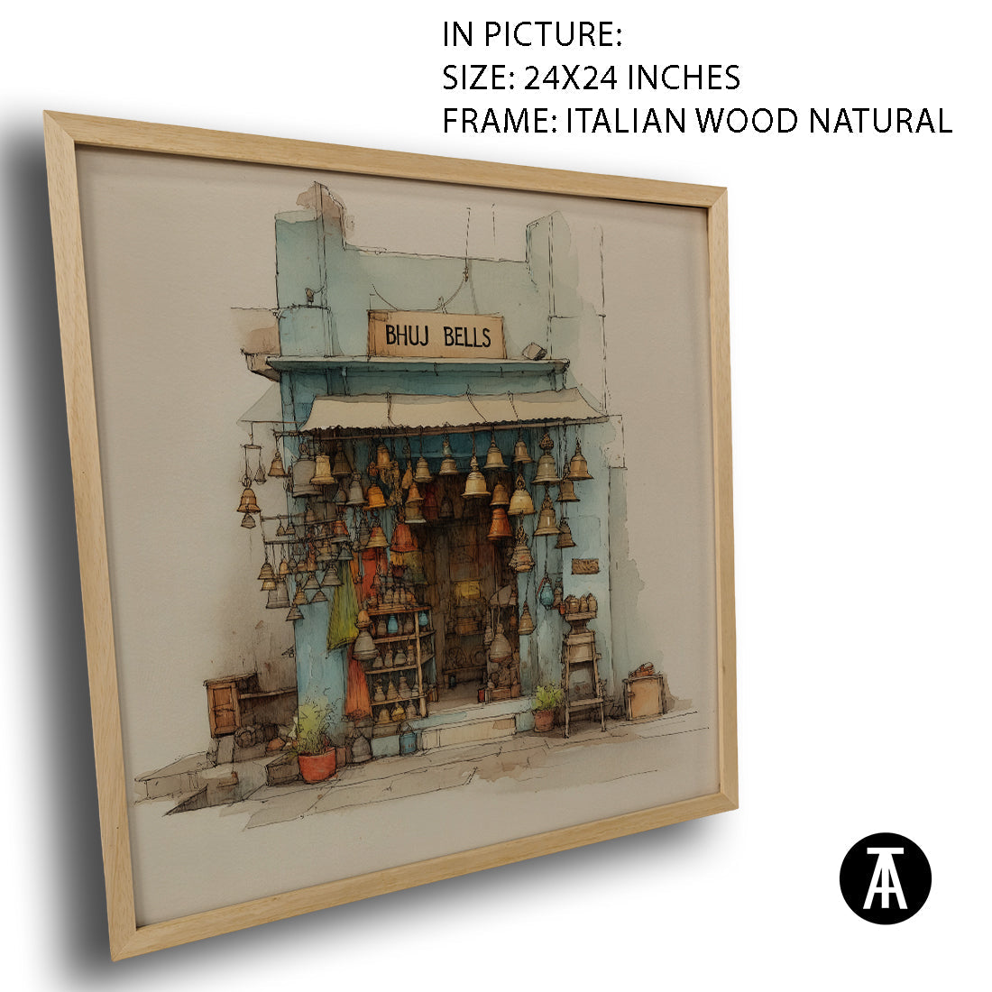 Artwork in Natural Wood Frame