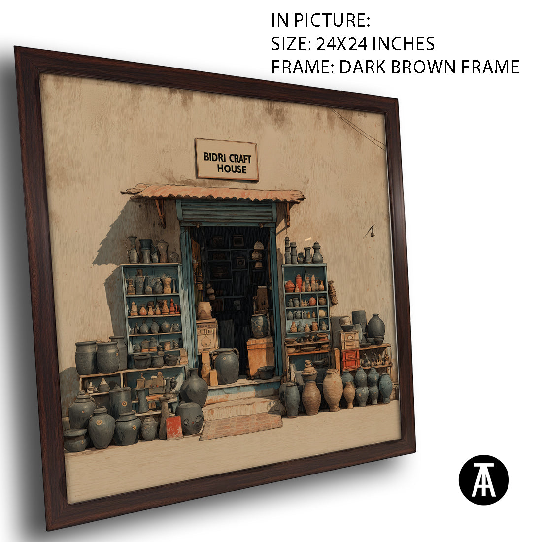 Artwork in Dark Brown Frame