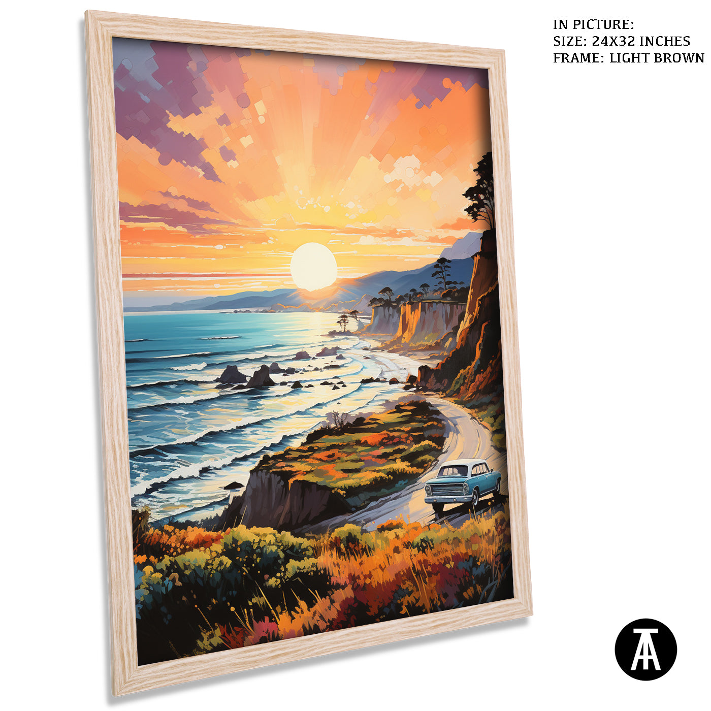 Artwork in Dark Brown Frame