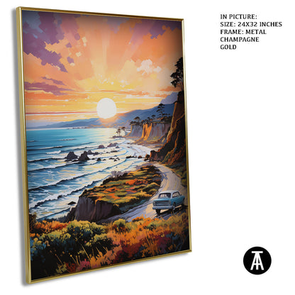 Artwork in Light Brown Frame