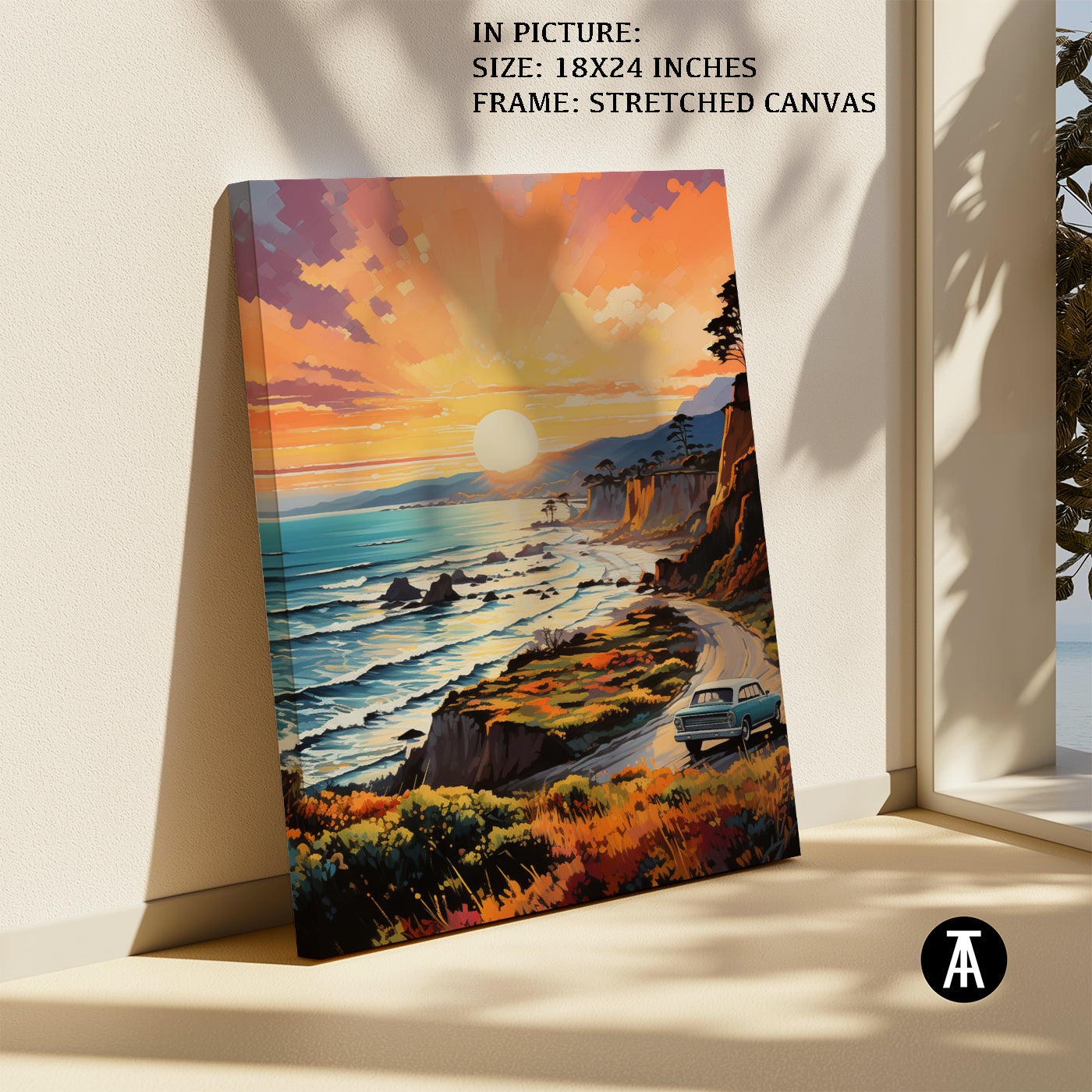Artwork in Natural Wood Frame