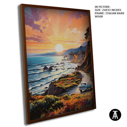 Artwork in Dark Wood Frame