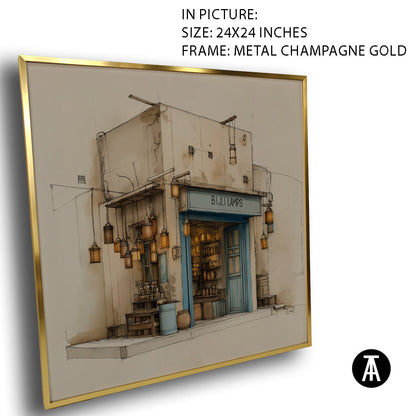 Artwork in Metal Champagne Gold Frame