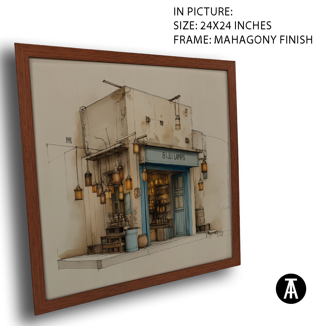 Artwork in Mahogany Finish Frame