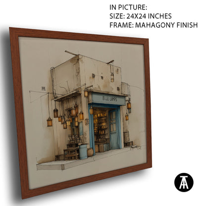 Artwork in Mahogany Finish Frame