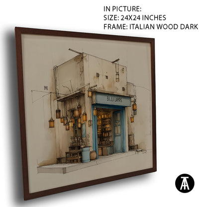Artwork in Dark Wood Frame