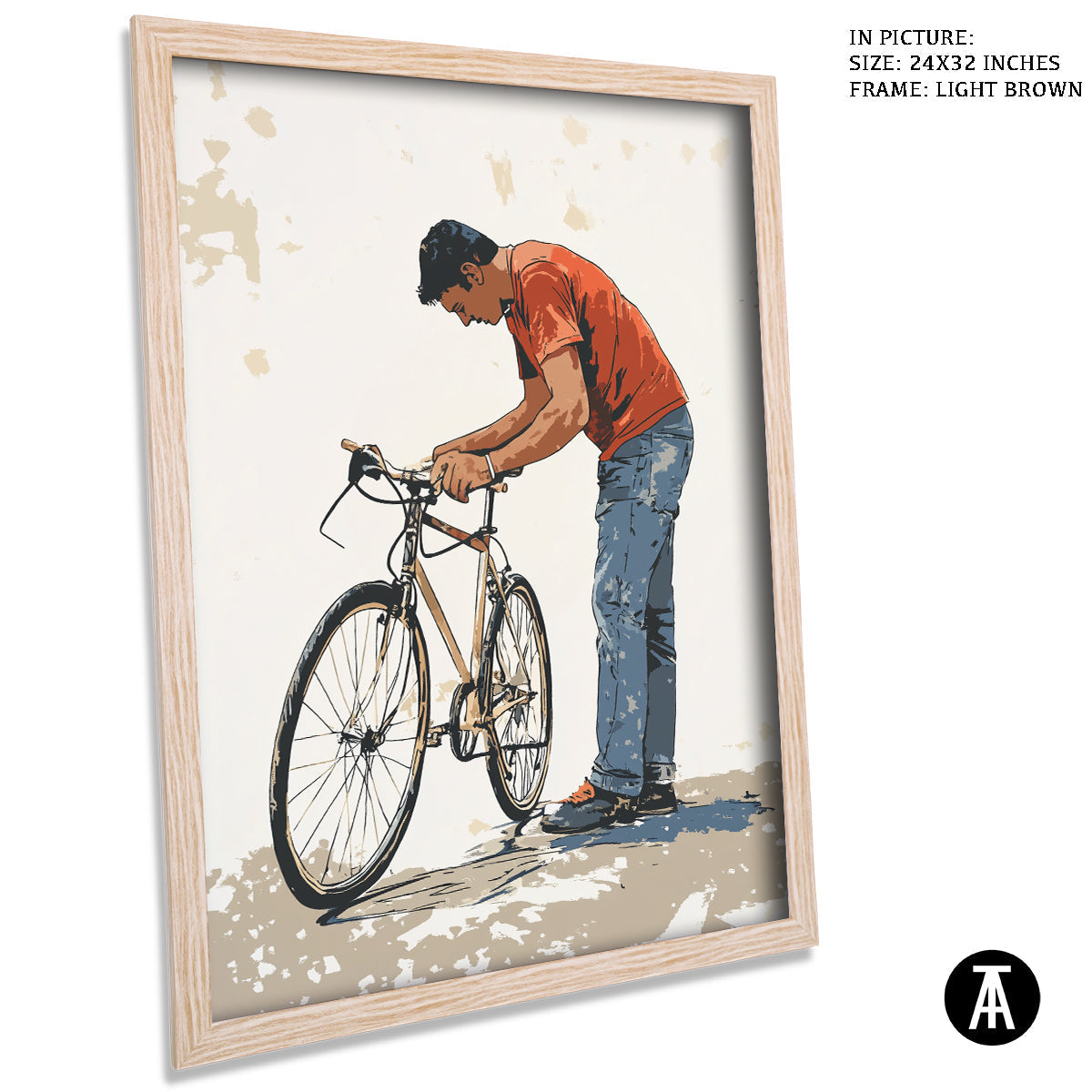 Artwork in Dark Brown Frame
