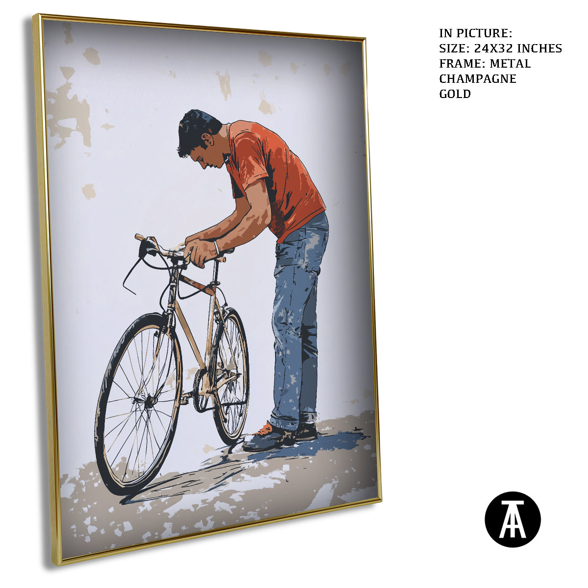 Artwork in Light Brown Frame