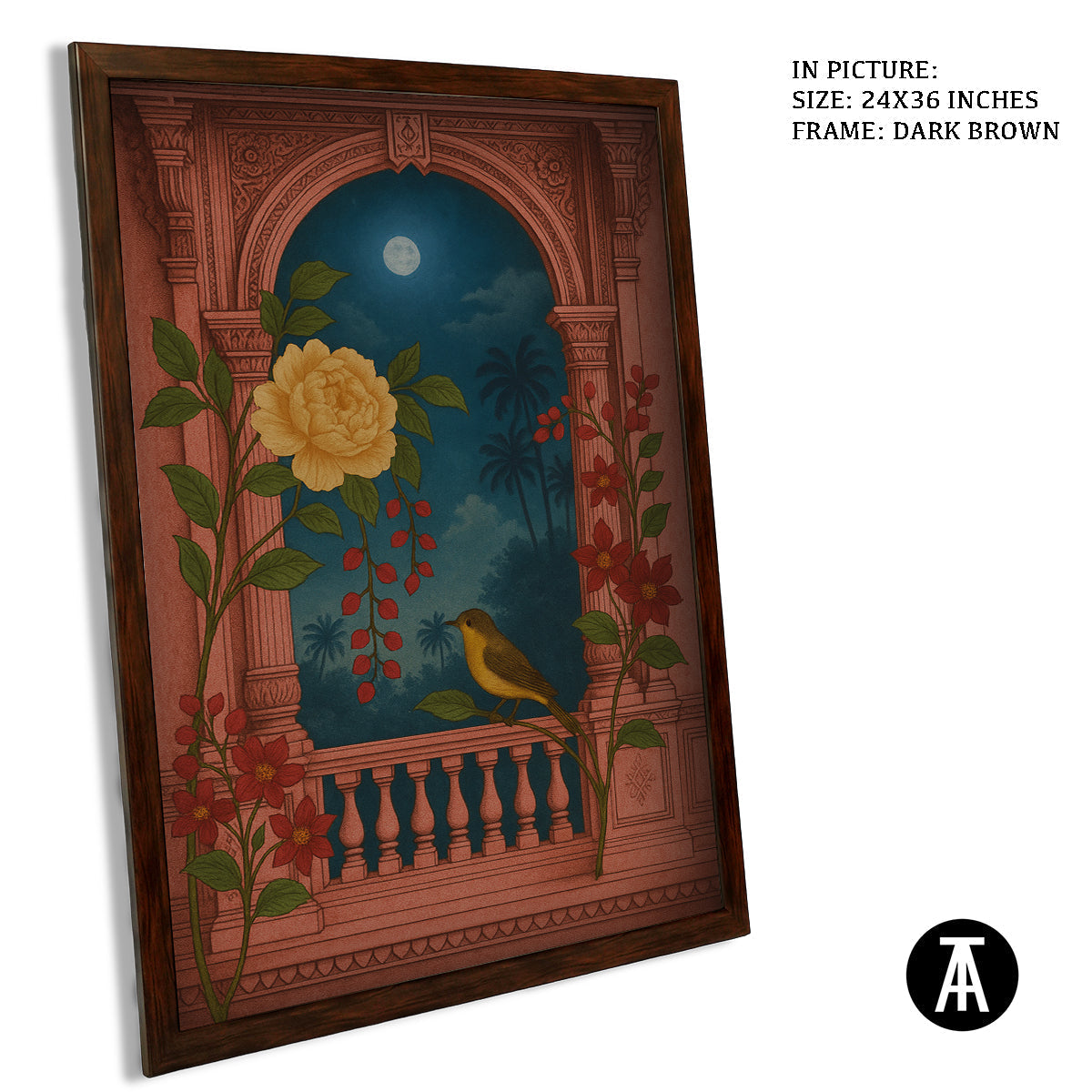 Artwork in Dark Brown Frame