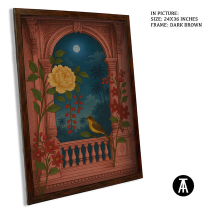 Artwork in Dark Brown Frame