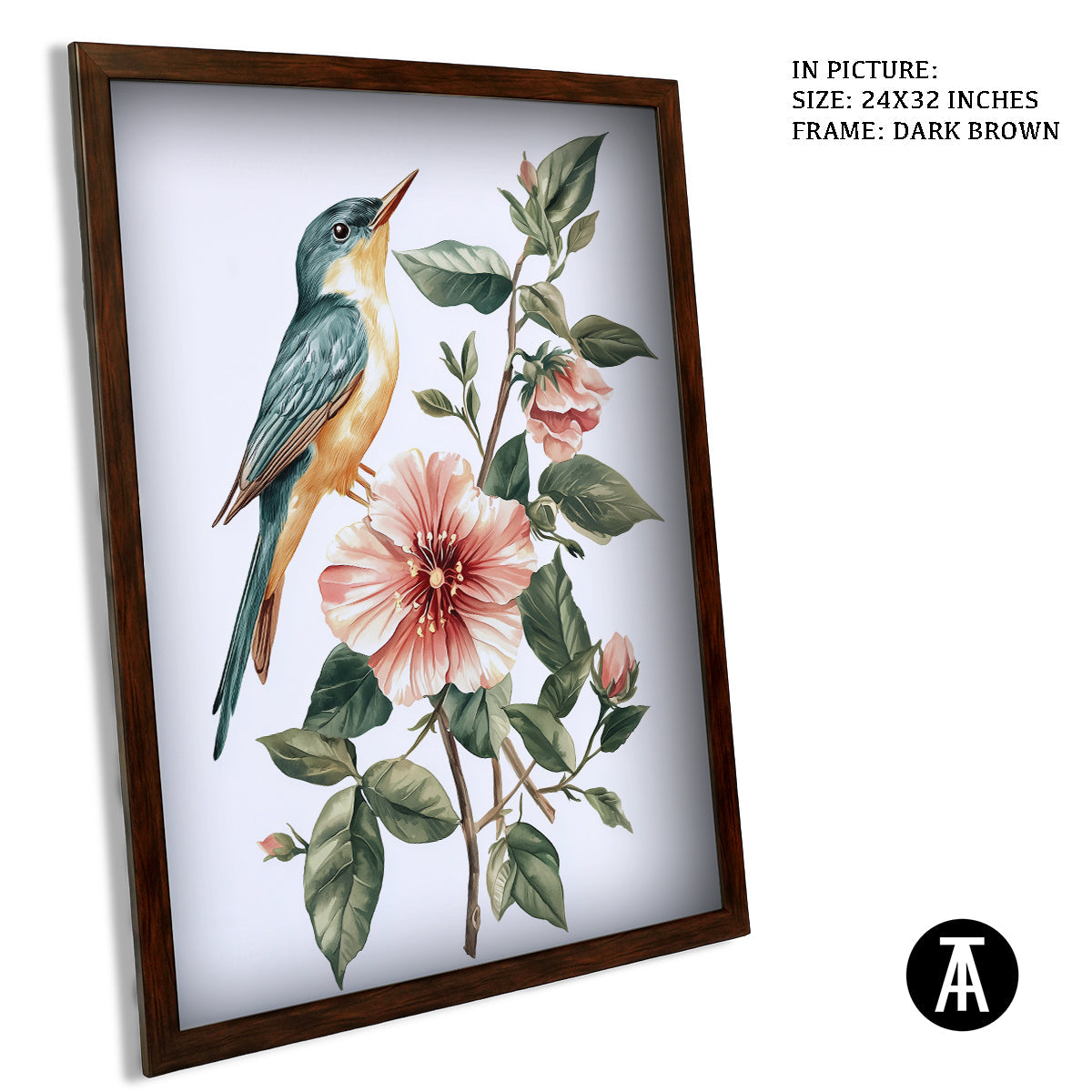 Sample Artwork in Dark Brown Frame