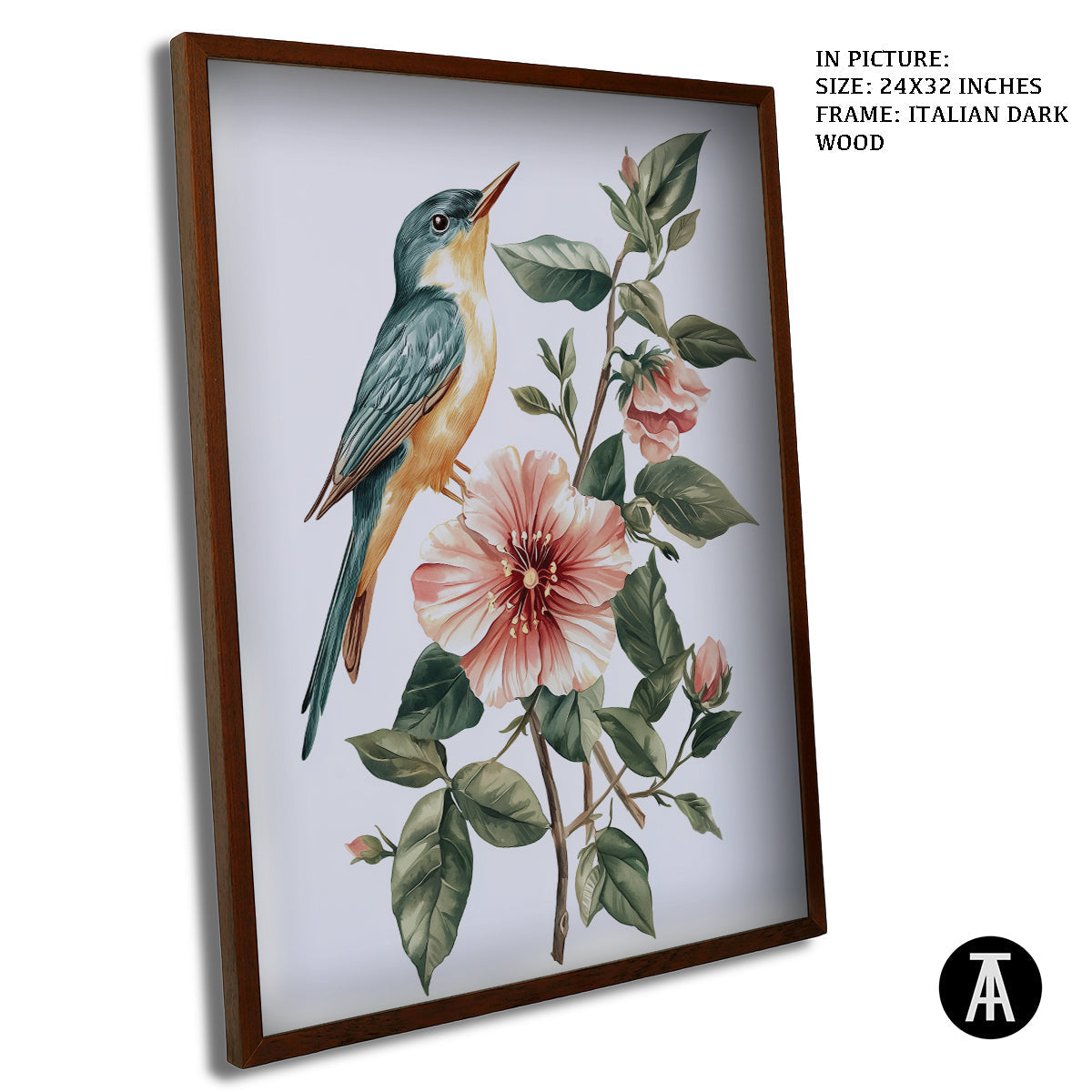 Sample Artwork in Italian Wood Framing Dark