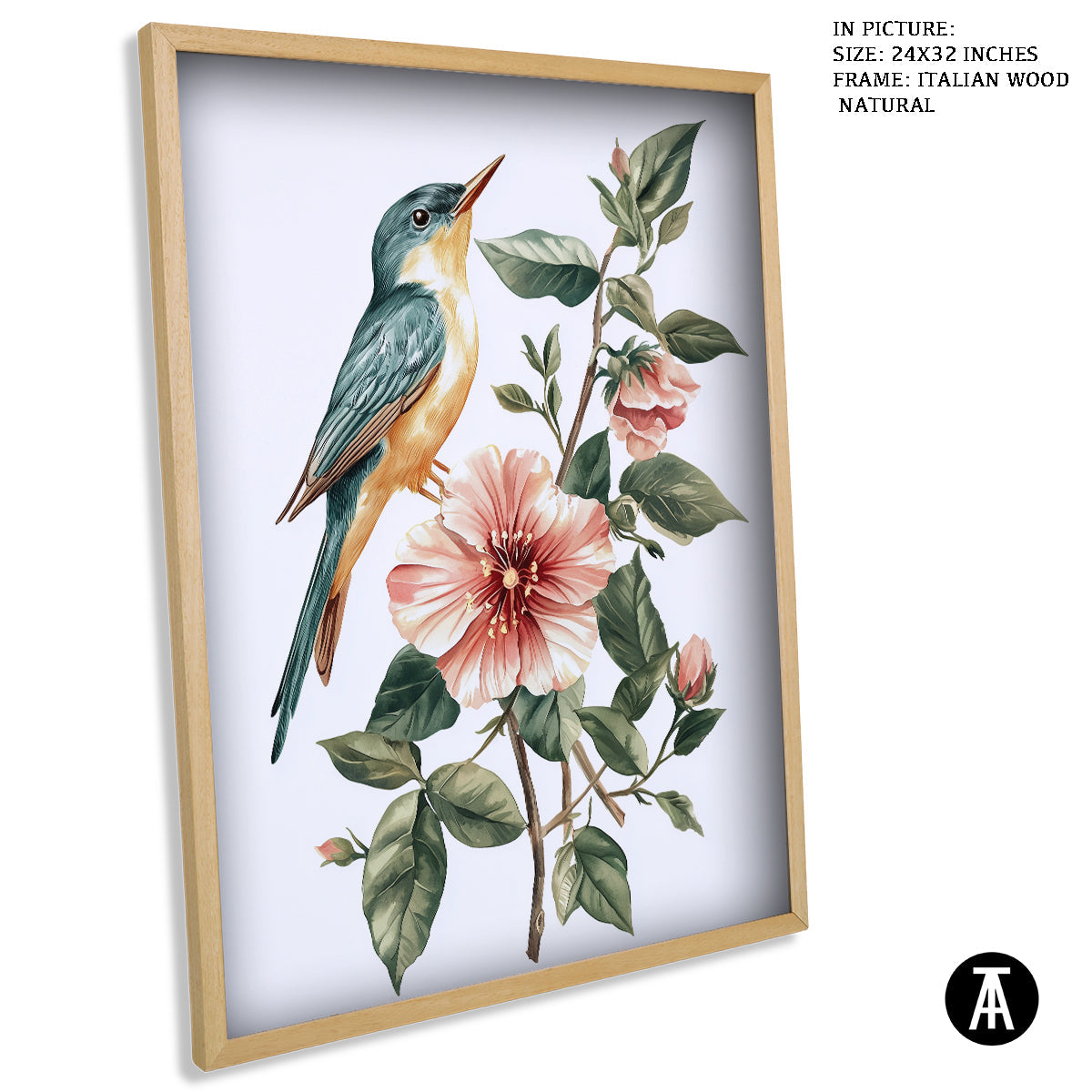 Sample Artwork in Italian Wood Framing Natural