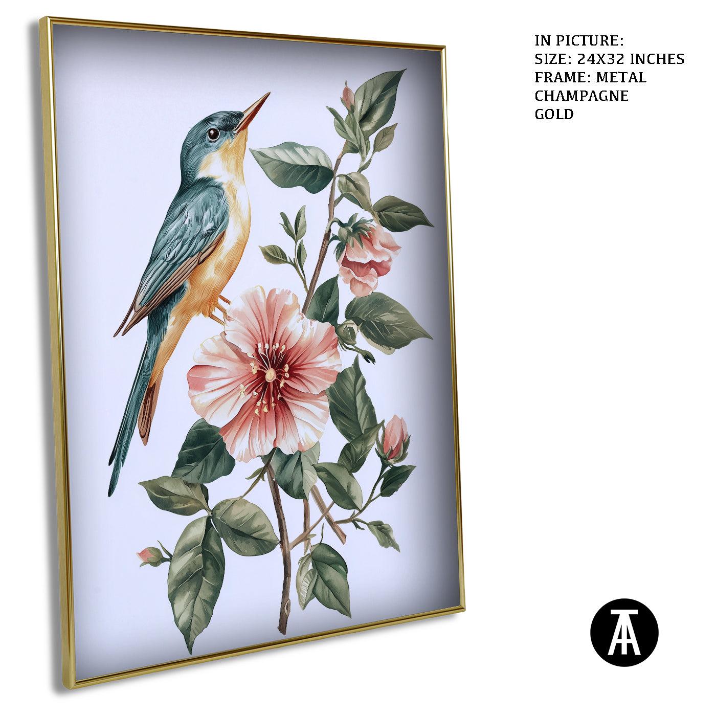 Artwork in Light Brown Frame