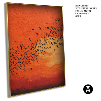 Artwork in Light Brown Frame