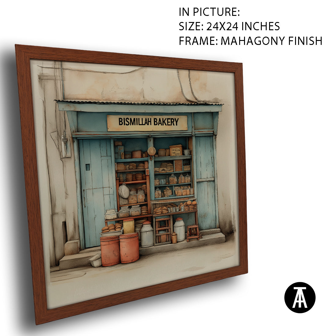 Artwork in Mahogany Finish Frame