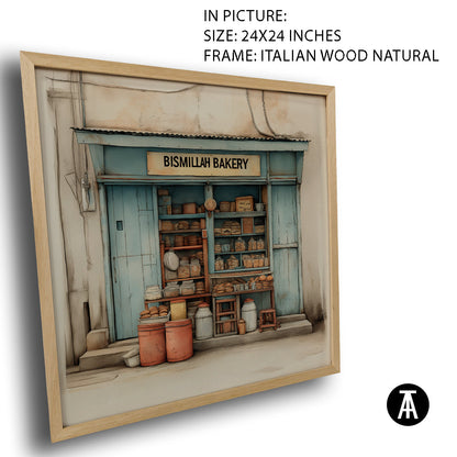 Artwork in Natural Wood Frame