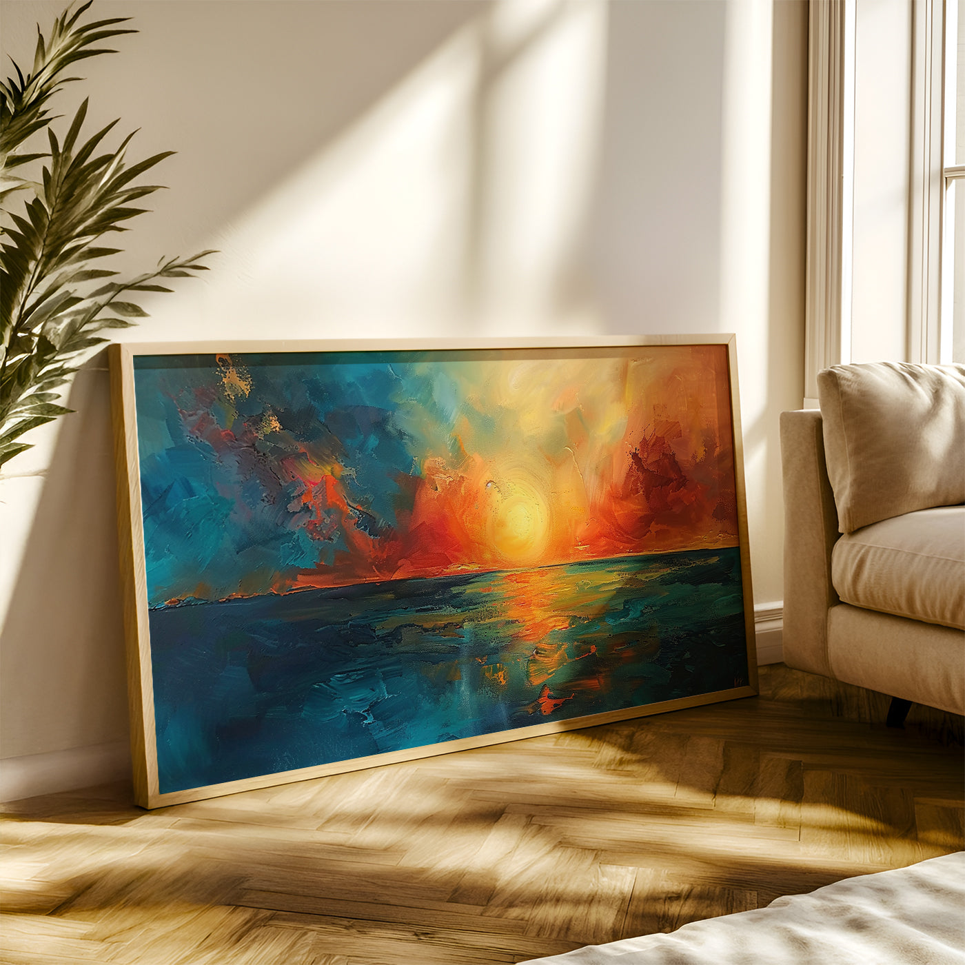 Modern Art Painting in a Lifestyle Setting