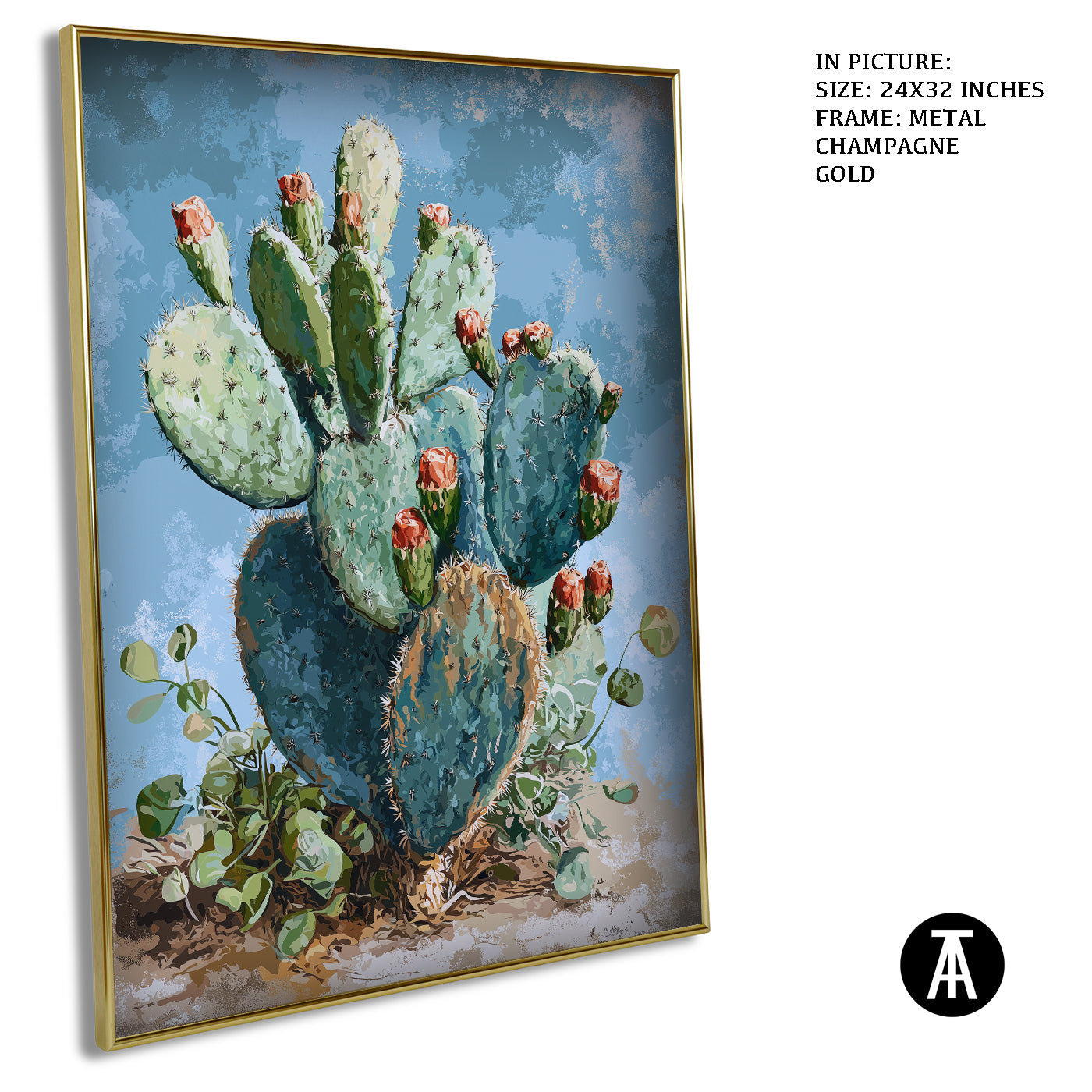 Artwork in Light Brown Frame