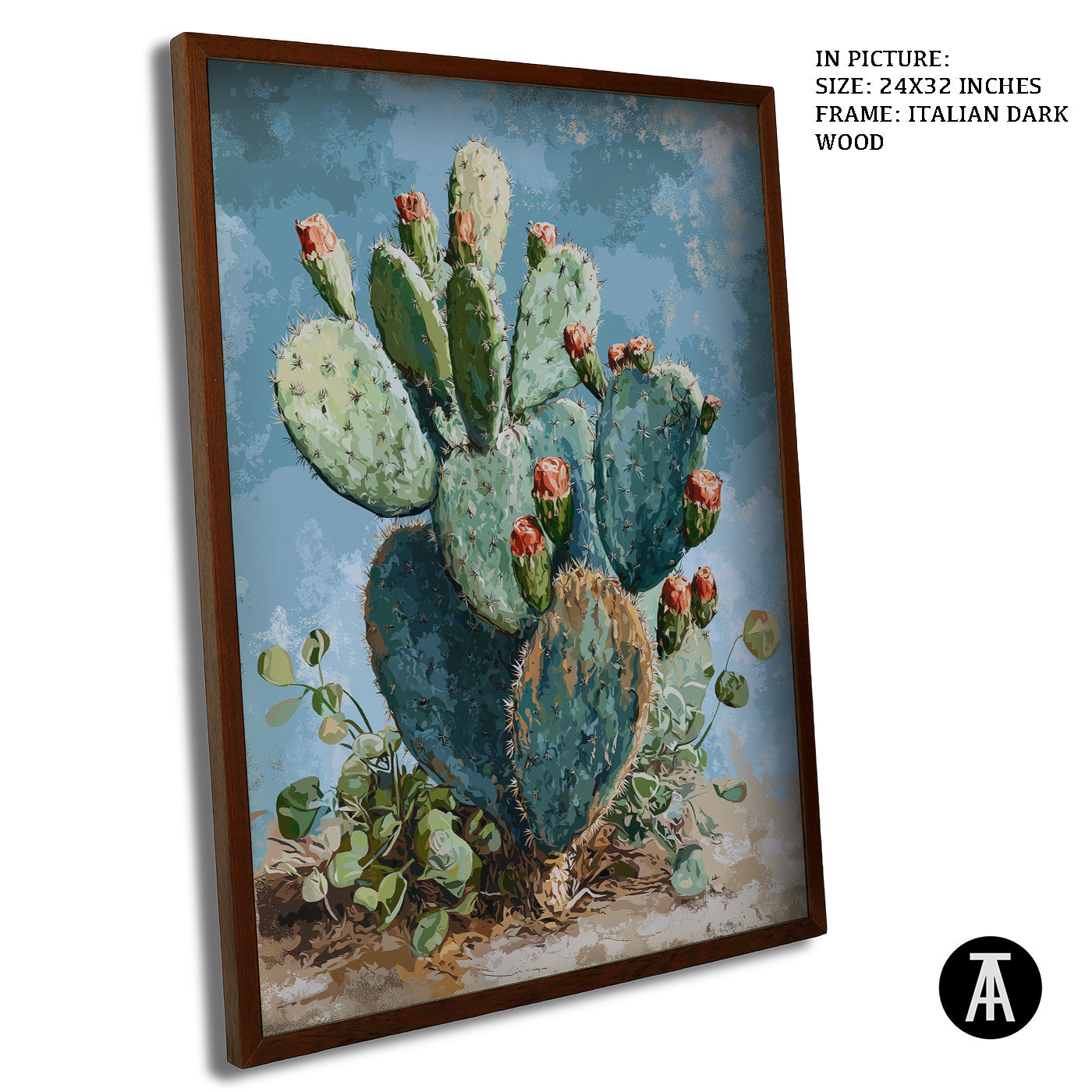 Artwork in Dark Wood Frame