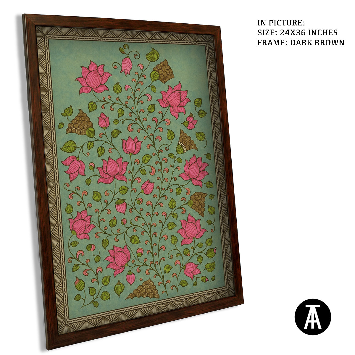 Artwork in Dark Brown Frame