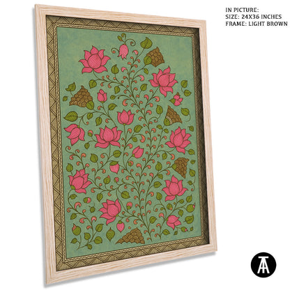 Artwork in Light Brown Frame