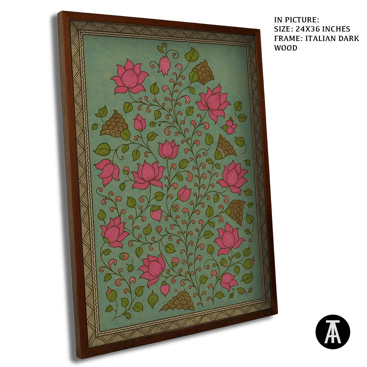 Artwork in Dark Wood Frame