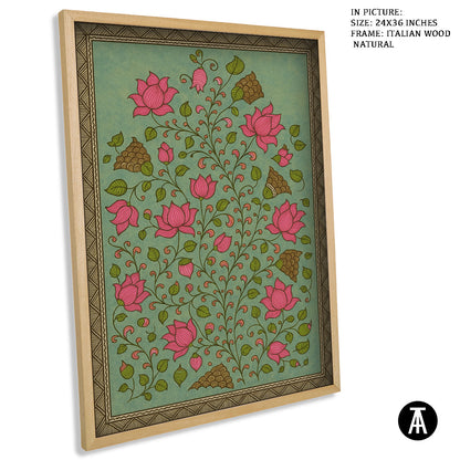 Artwork in Natural Wood Frame