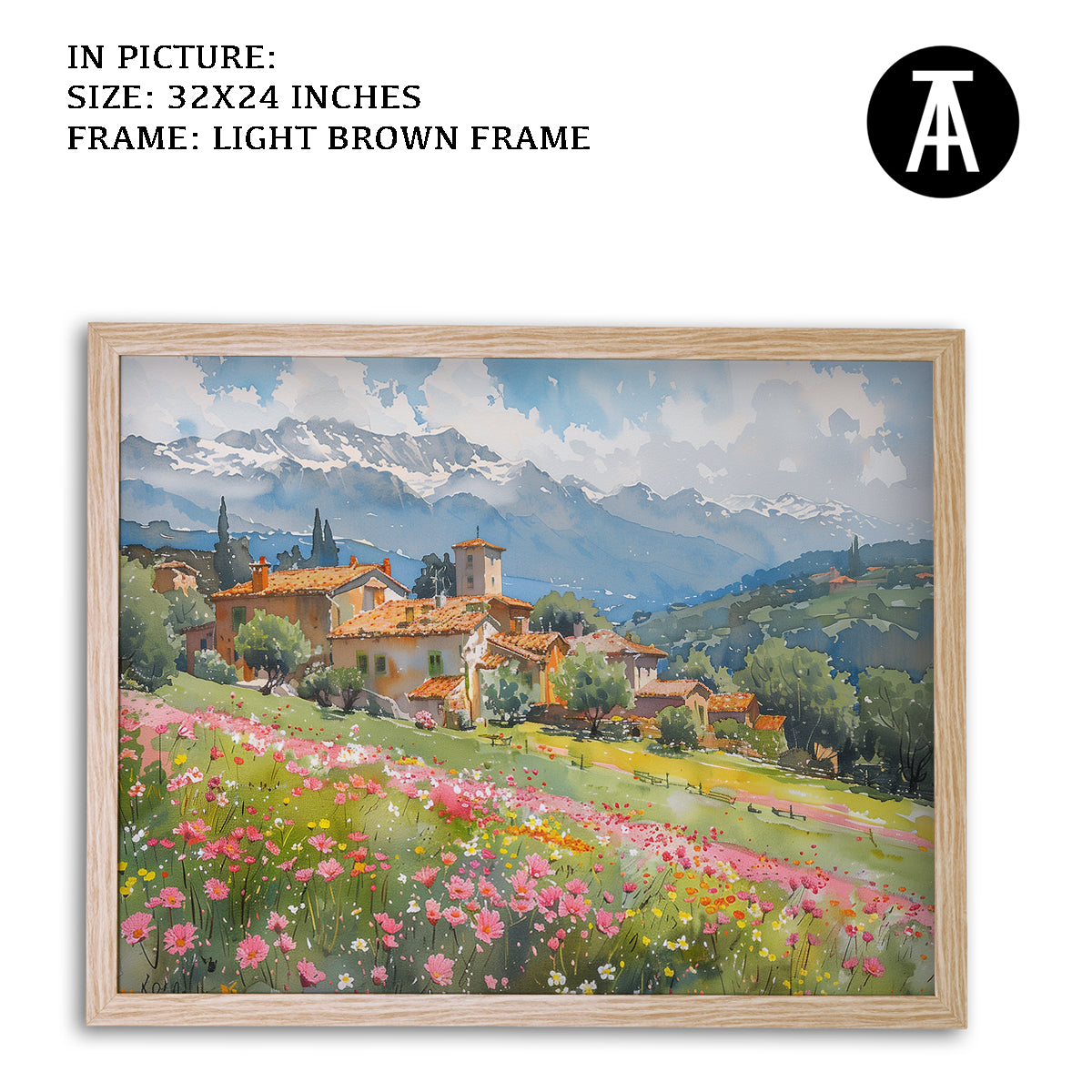 Artwork in Dark Brown Frame