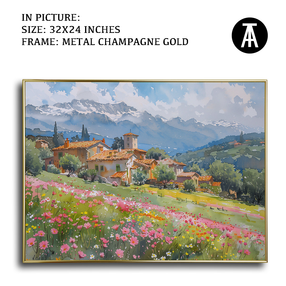 Artwork in Light Brown Frame