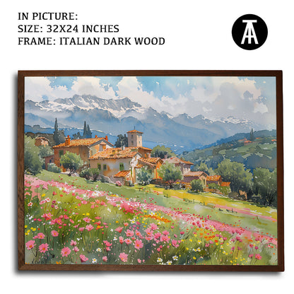 Artwork in Dark Wood Frame