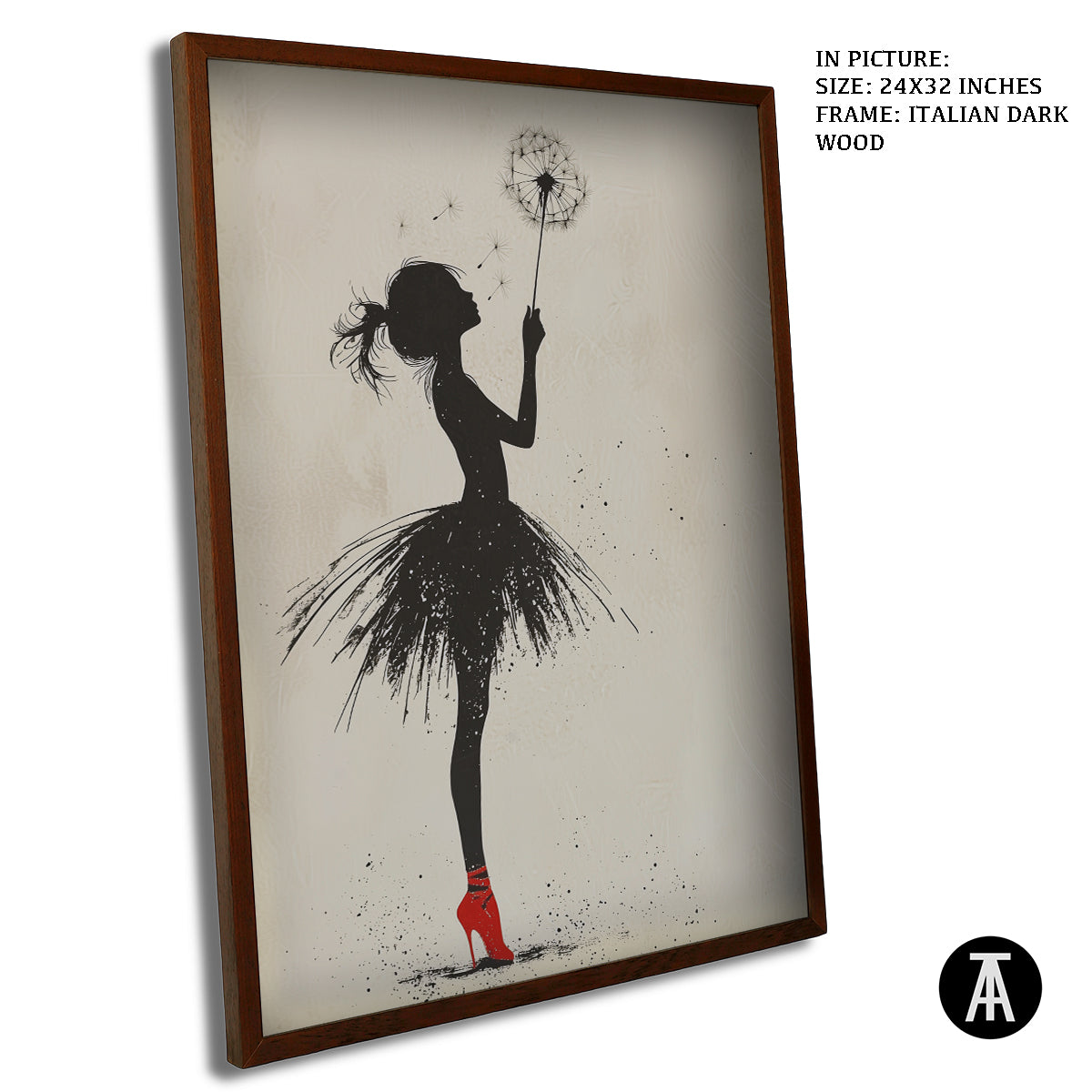 Artwork in Dark Wood Frame