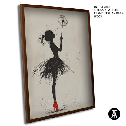 Artwork in Dark Wood Frame