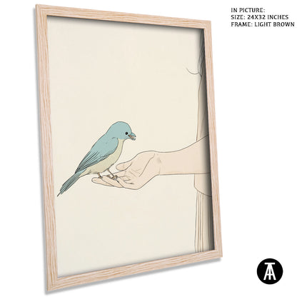 Artwork in Dark Brown Frame