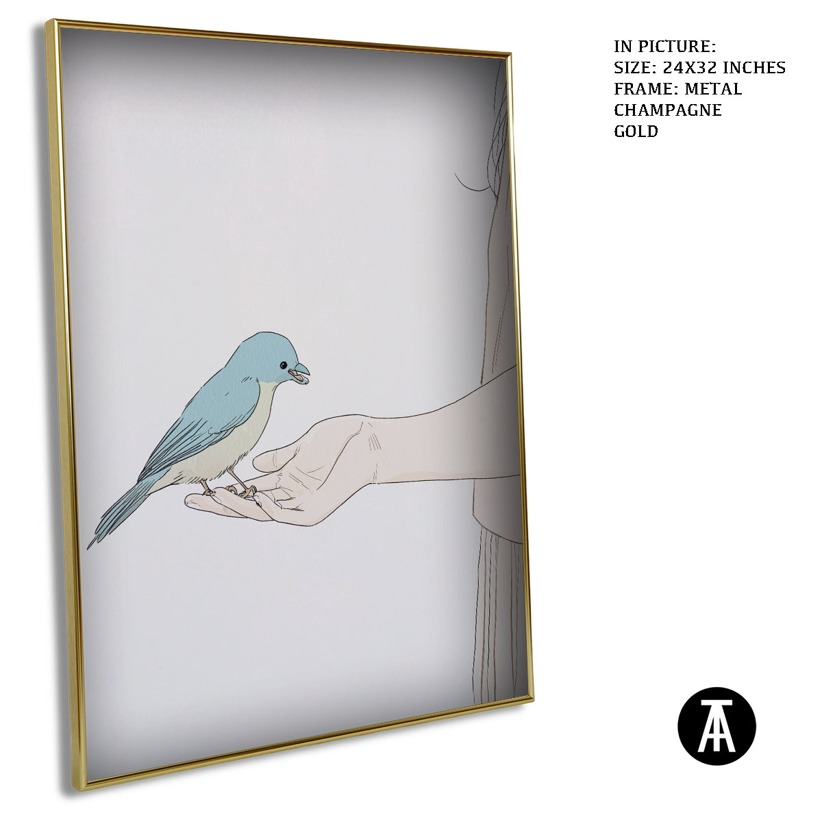 Artwork in Light Brown Frame