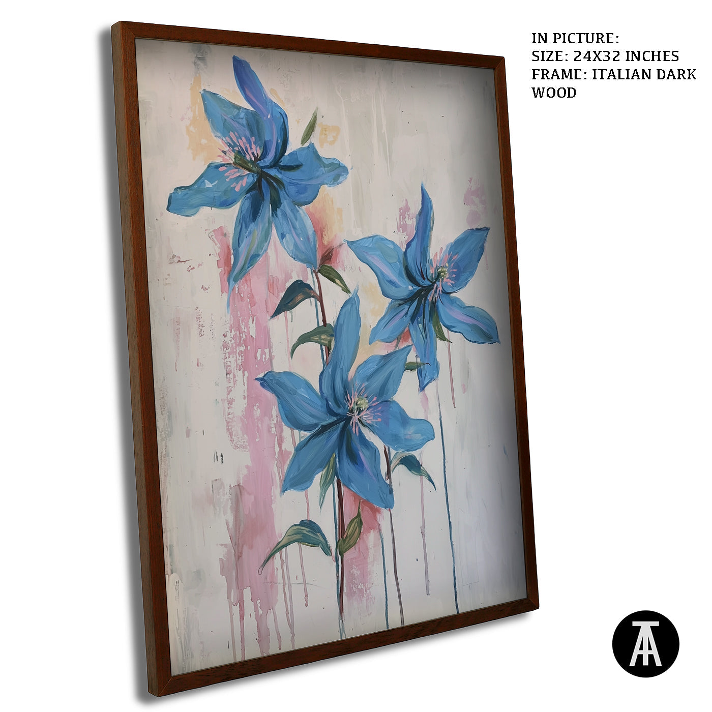 Artwork in Dark Wood Frame