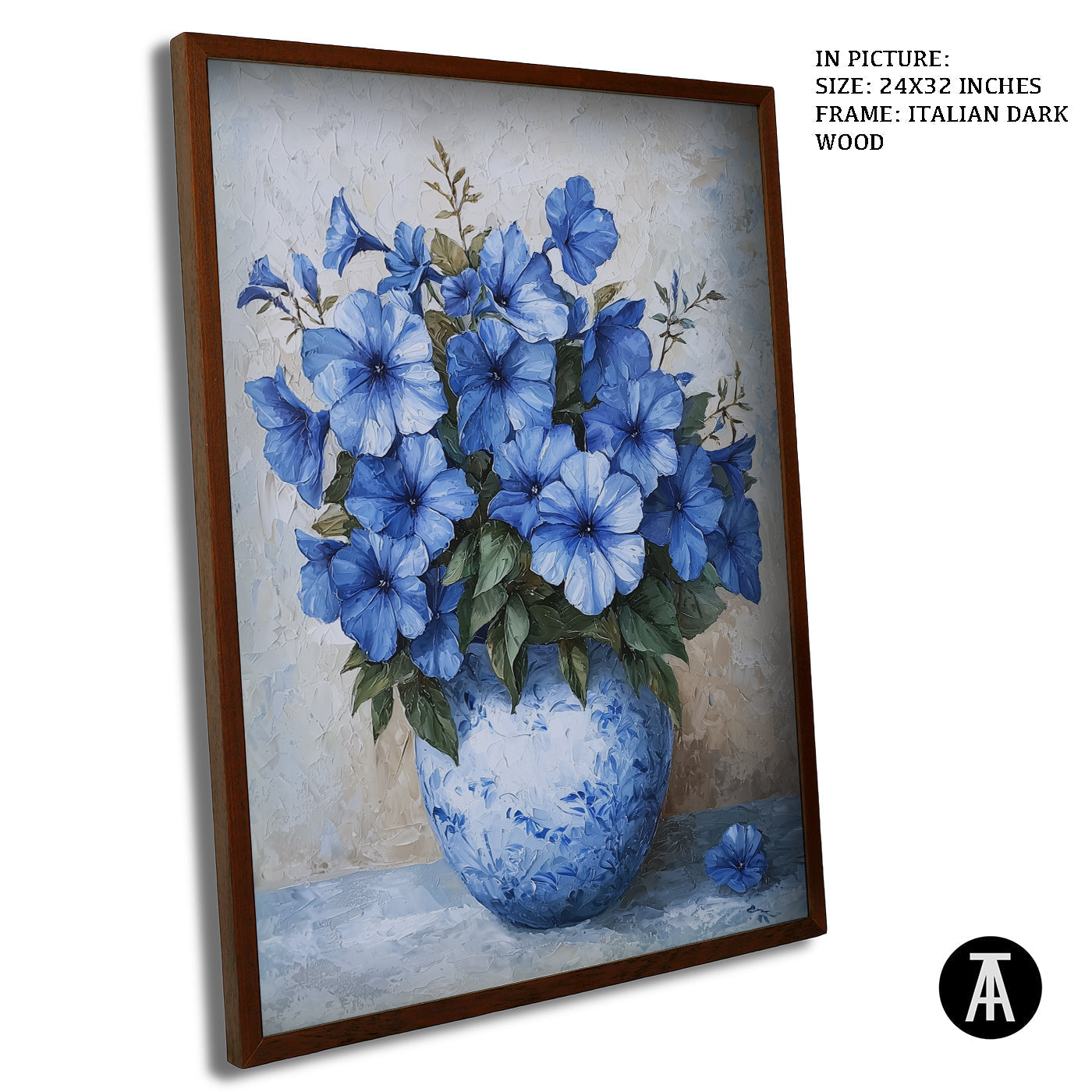 Artwork in Dark Wood Frame