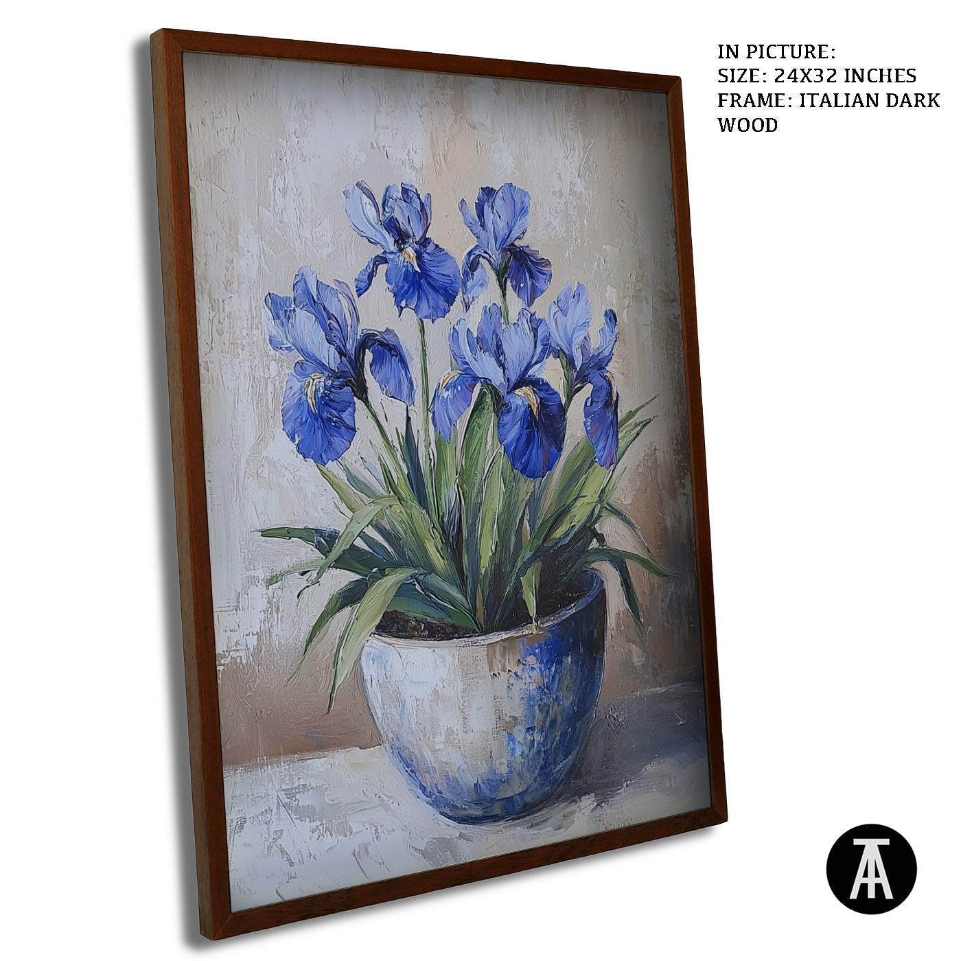 Artwork in Dark Wood Frame