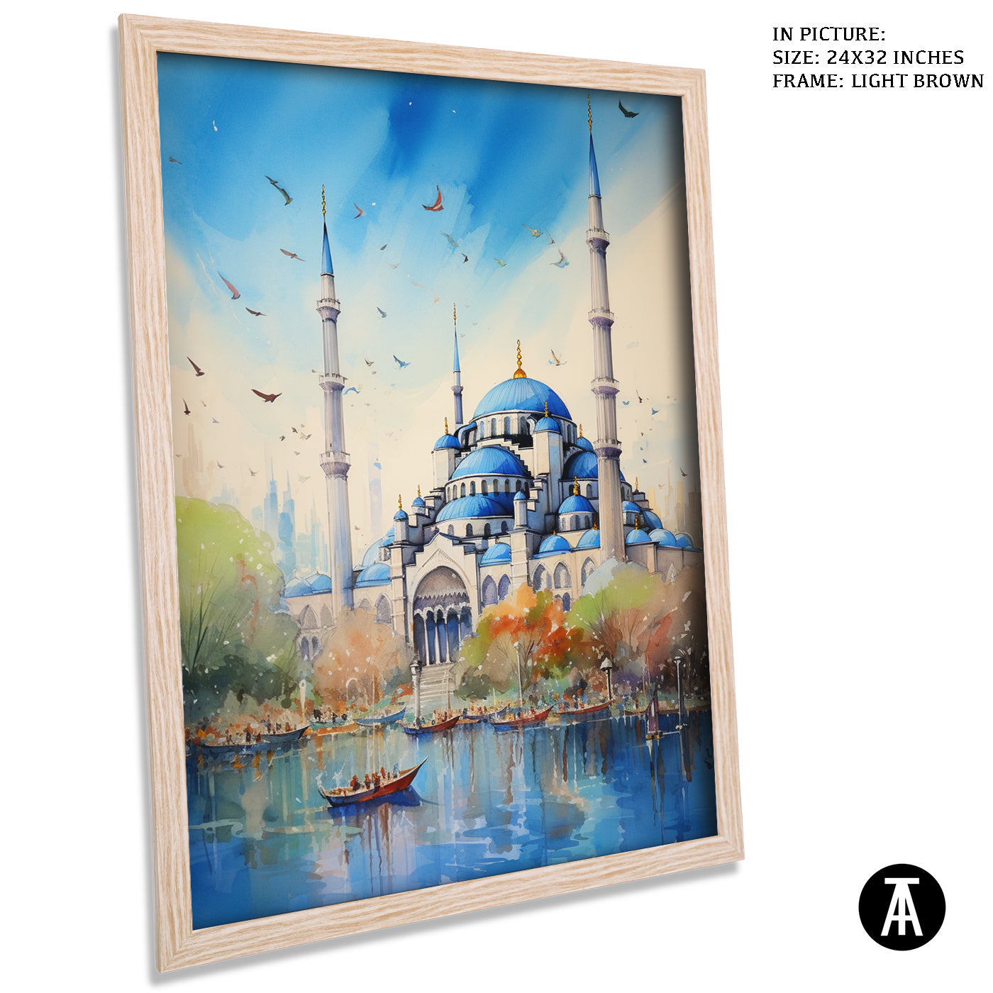 Artwork in Dark Brown Frame