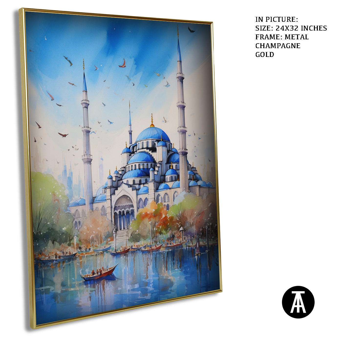 Artwork in Light Brown Frame