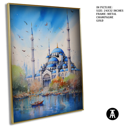Artwork in Light Brown Frame