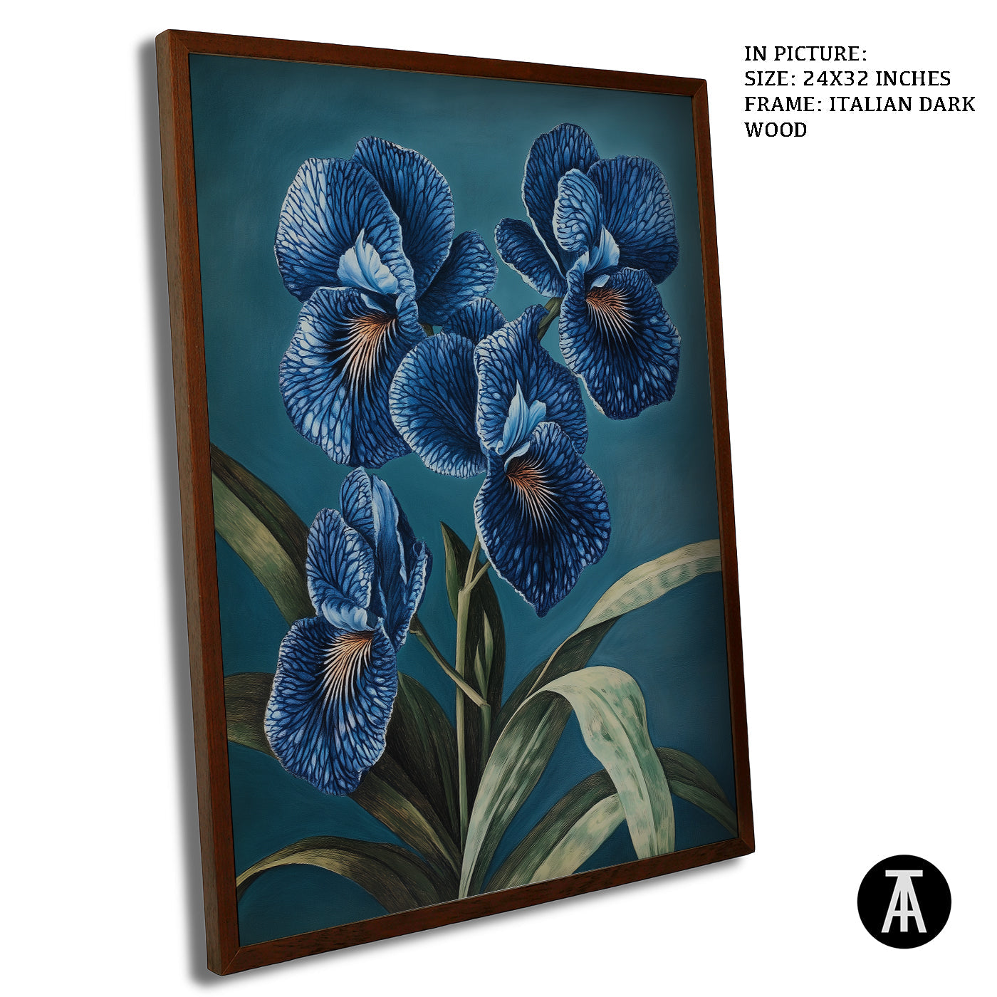 Artwork in Dark Wood Frame